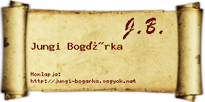 Jungi Bogárka névjegykártya